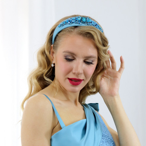 Gemma - čelenka s krystaly, modrá — foto 2