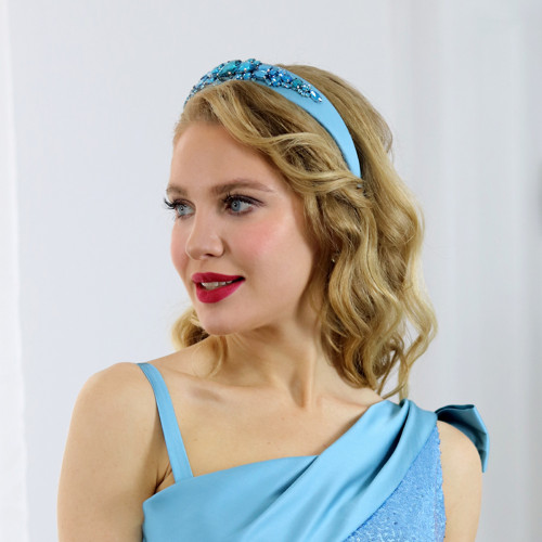 Gemma - čelenka s krystaly, modrá — foto 3