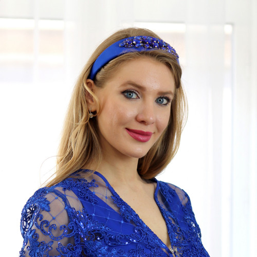 Gemma - čelenka s krystaly, tmavě modrá — foto 2