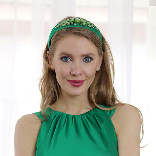 Gemma - čelenka s krystaly, zelená — foto 2