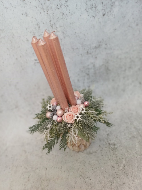 Adventní svícen do růžova — foto 2