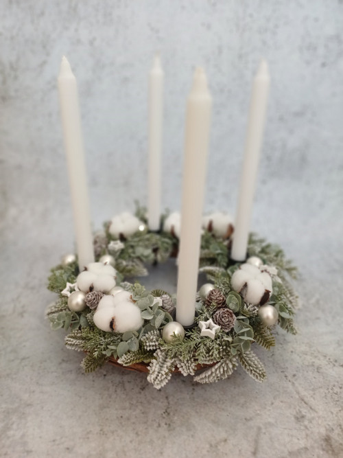Adventní svícen s bavlníkem — foto 4