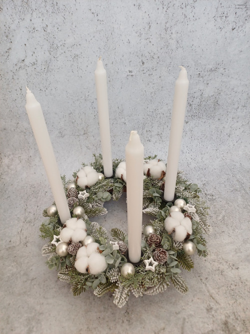 Adventní svícen s bavlníkem — foto 3