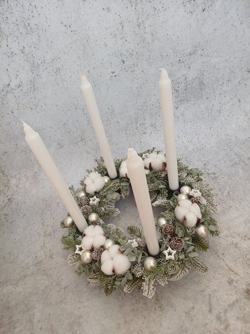 Adventní svícen s bavlníkem — foto 6