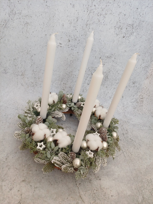 Adventní svícen s bavlníkem — foto 2