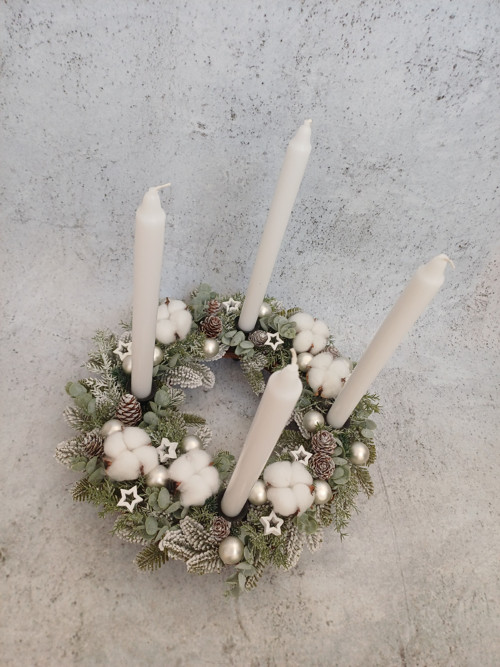 Adventní svícen s bavlníkem — foto 5