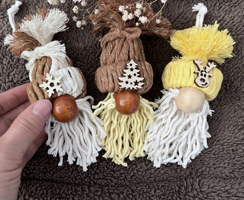 Macrame vánoční skřítek set 3 ks — foto 5