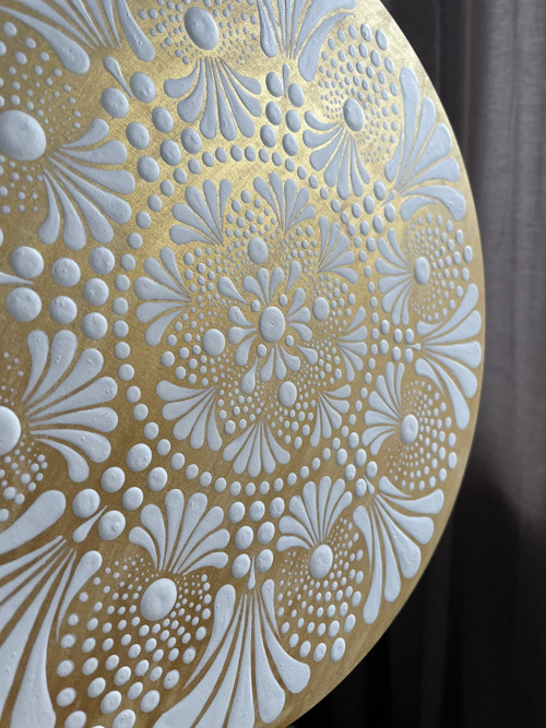 Vánoční zlatá mandala o průměru 30 cm. — foto 5