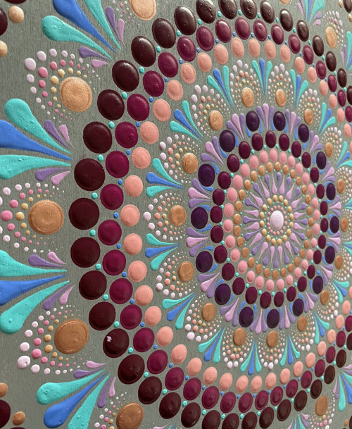 Mandala Cirkus - ručně malovaná, 40 cm — foto 2
