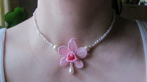 Orchidej - Cattleya, náhrdelník — foto 6