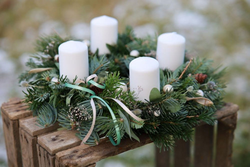ADVENTNÍ VĚNEC krémové svíčky — foto 2