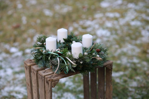 ADVENTNÍ VĚNEC krémové svíčky — foto 4
