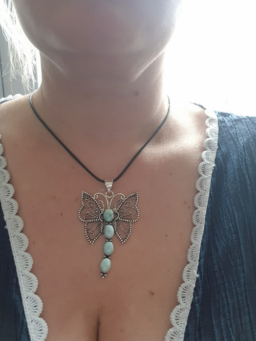 Přívěsek motýl s larimary — foto 6
