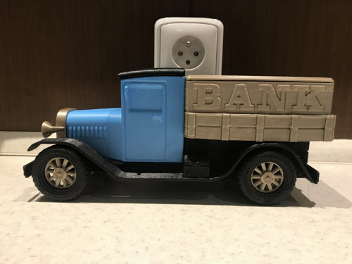 Kasička nákladní auto 1930 modré — foto 3