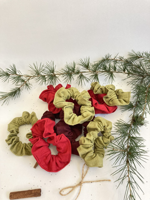 Ľanové scrunchies — foto 2