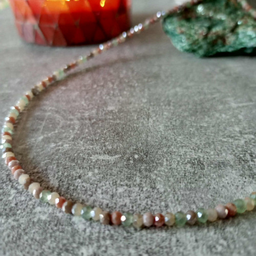 Náhrdelník choker - skleněné rondelky — foto 3