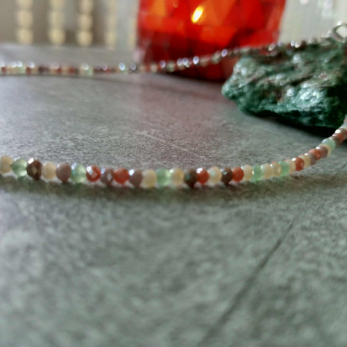 Náhrdelník choker - skleněné rondelky — foto 4