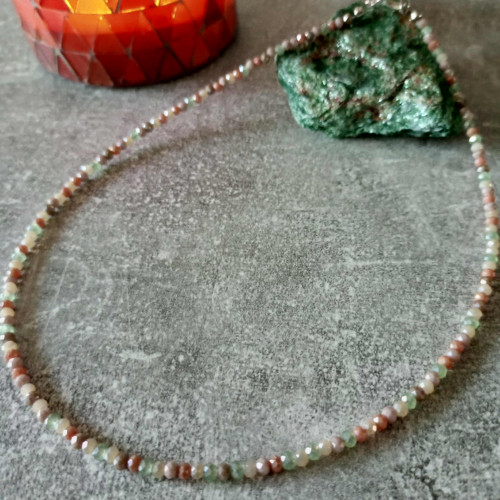 Náhrdelník choker - skleněné rondelky — foto 5