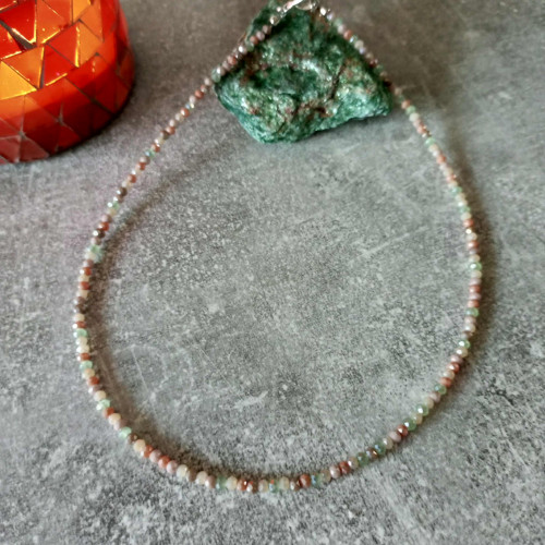 Náhrdelník choker - skleněné rondelky — foto 2
