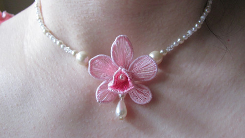 Orchidej - Cattleya, náhrdelník — foto 2