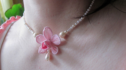Orchidej - Cattleya, náhrdelník — foto 4