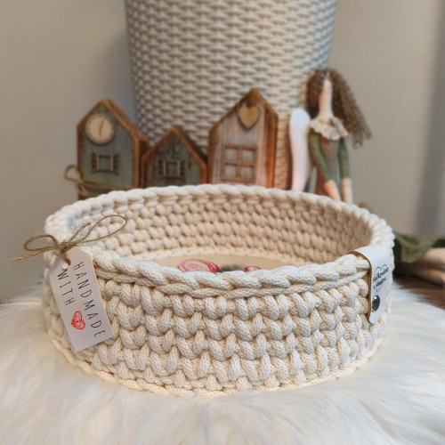 Háčkovaný košíček Vánoční růže 20cm — foto 2