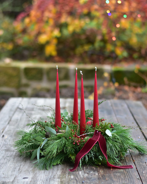 Adventní věnec BORDÓ, ø cca 35 cm — foto 5