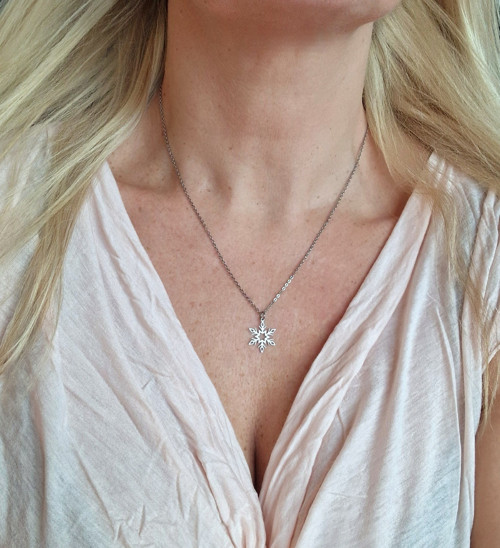 Ocelový náhrdelník*sněhová vločka — foto 3