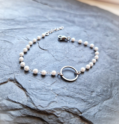 Ocelový náramek*karma*perly — foto 2