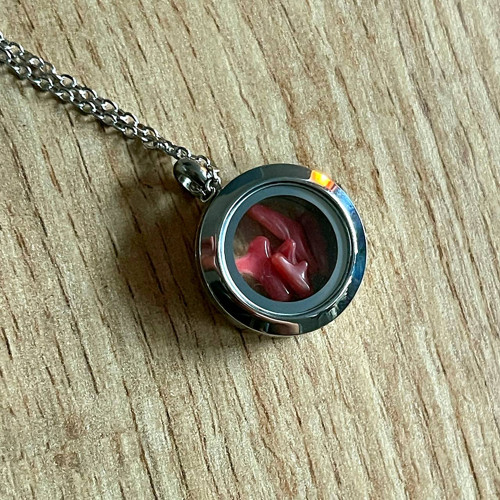 Ocelový medailon s korály E069 — foto 2