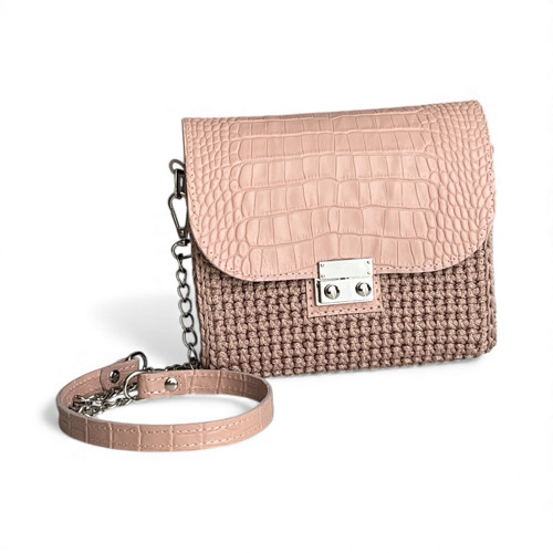 Háčkovaná kabelka/ Crossbody 'SOFIA' / pudrová kr — foto 3