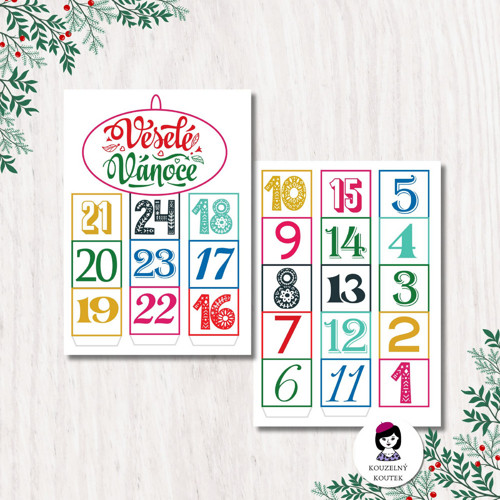 Adventní kalendář 3 | Stříhací | Vánoce | Advent — foto 2