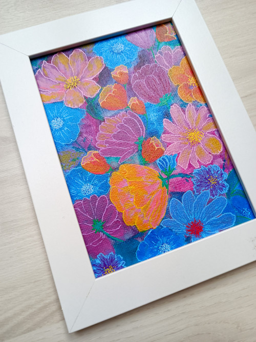 „Bloomly“ – akrylová malba na desce – originál — foto 5