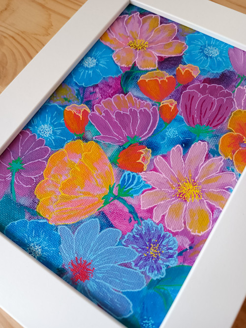 „Bloomly“ – akrylová malba na desce – originál — foto 6