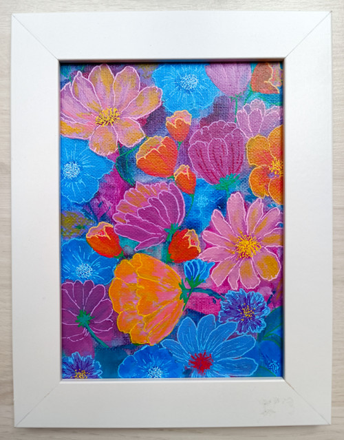 „Bloomly“ – akrylová malba na desce – originál — foto 3