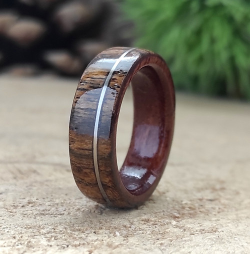Prsten bocote s ocelí — foto 2