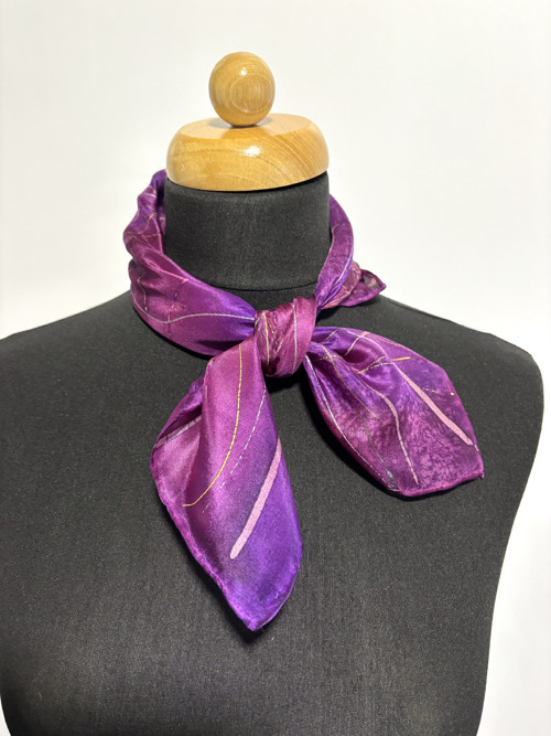 Hedvábný šátek - Purpurový — foto 3