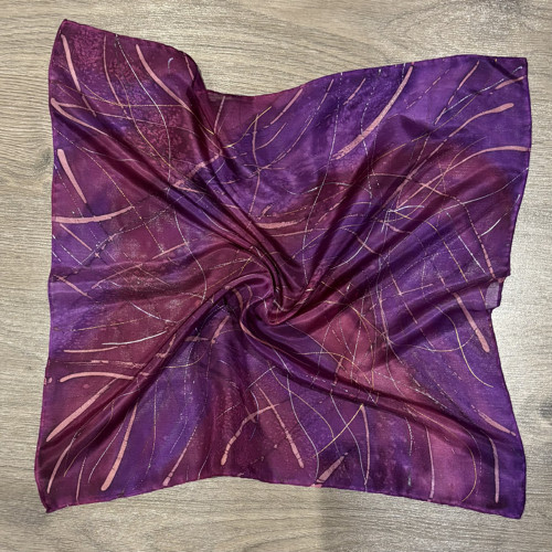 Hedvábný šátek - Purpurový — foto 5