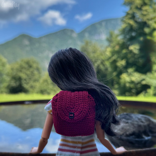 Batoh pro Barbie - vínový — foto 2