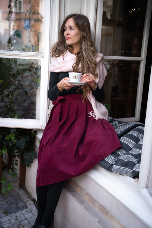 Manšestrová Midi Bordó L — foto 5