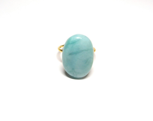 Larimar kapka, prsten chirurgická ocel — foto 3
