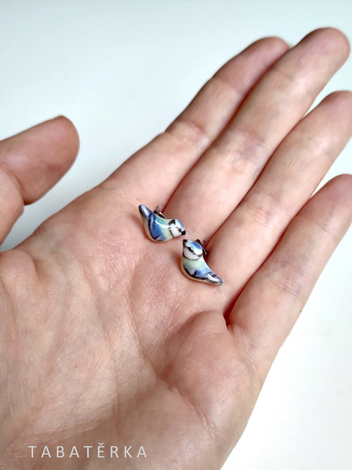 Naušnice sýkora modřinka porcelánová — foto 3
