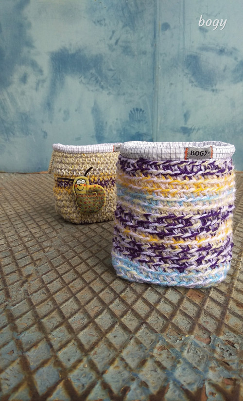 Recy DUO, háčkované košíky ZeroWaste 2ks — foto 5