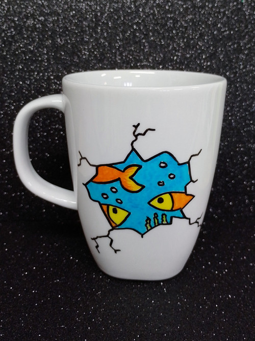Porcelánový hrníček - rybičky, 300 ml — foto 3