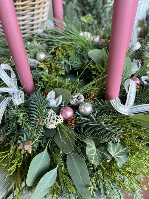 Adventní věnec starorůžový — foto 3