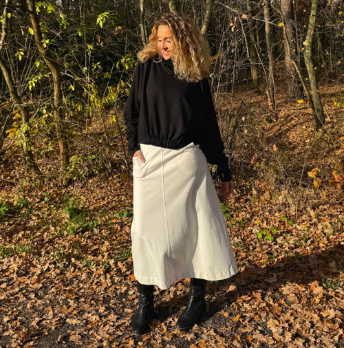 Zvonová sukně smetanová — foto 4