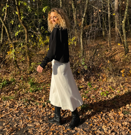 Zvonová sukně smetanová — foto 5