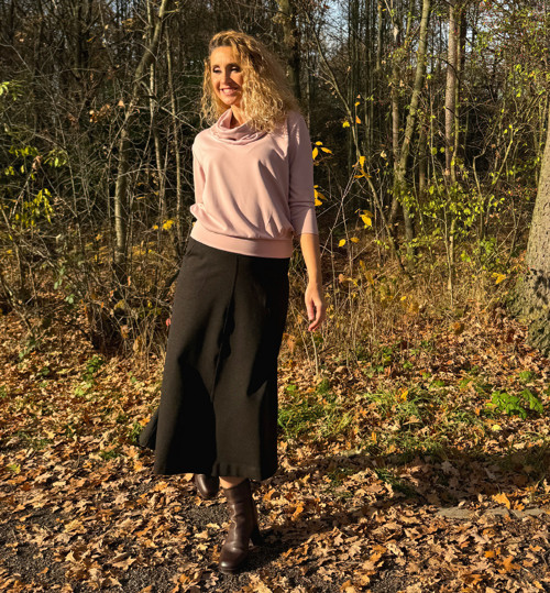 Zvonová sukně tmavě hnědá — foto 5