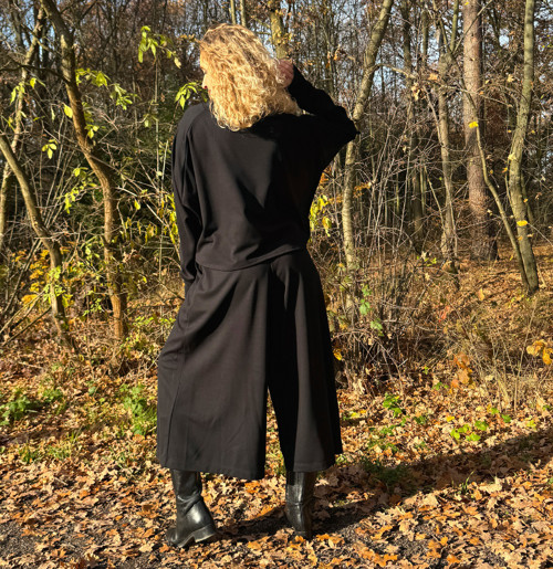 Kalhotová sukně maxi černá — foto 6