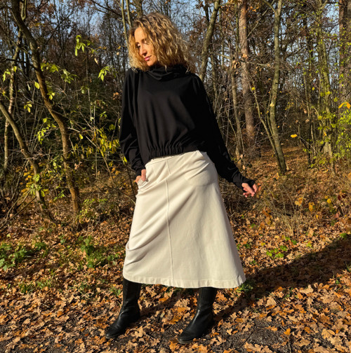 Zvonová sukně smetanová — foto 3